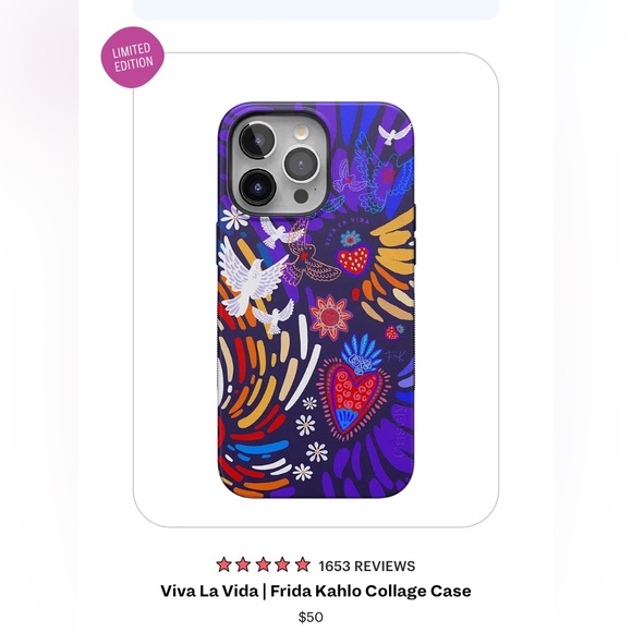 Casely Other - Viva La Vida Frida Kahlo Limited Edition iPhone 13 Pro Max case! Like new!